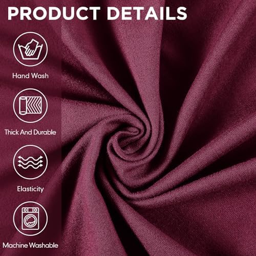 Peryiter 3 Pcs Couch and Loveseat Sofa Covers,Burgundy,Milk Silk - Image 4