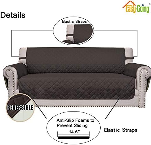 Easy-Going Reversible Couch Cover, 2 Cushion Sofa, Chocolate/Ivory - Image 3