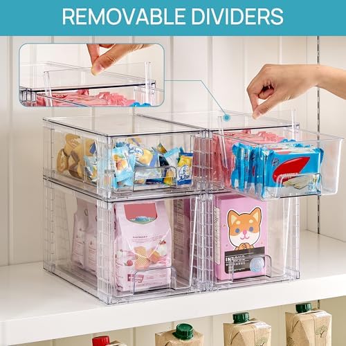 Vtopmart Clear Stackable Storage Drawers, 8 Pack Mixed Organizer Set - Image 6
