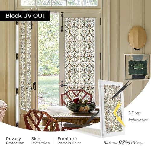 ADD.HERES Window Privacy Film, 3D Stained Glass Window Film, 23.6x35.4in - Image 4
