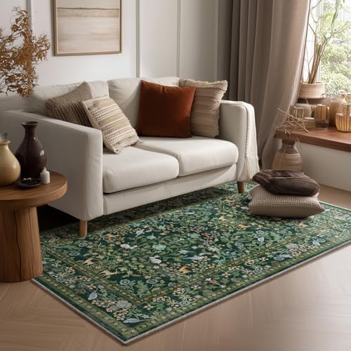 3x5 Small Area Rugs for Entryway: Machine Washable Rug Stain Resistant Non Slip Low Pile Soft Faux Wool Lightweight Entry Rug for Bedroom Living Room Kitchen Laundry Bathroom Office Front Door Indoor by palohom