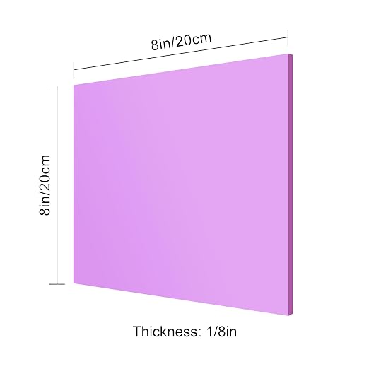 8x8 Inches Purple Mirror Acrylic Sheet – 2 Pcs Reflective Acrylic Panel for DIY Crafts, Home Décor & More (20x20 cm) - Image 2