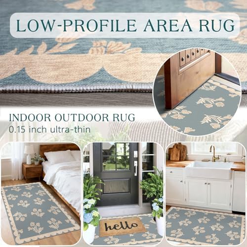 Floral Outdoor Rug - 28"x43" Front Door Mat Indoor Outside Entrance - Image 5