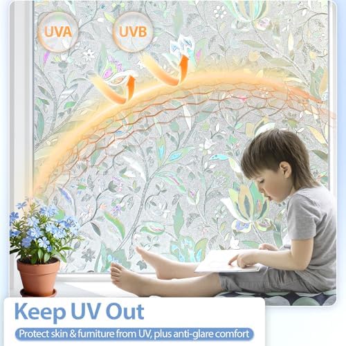 GTJ Rainbow Tulip Window Privacy Film, Static Cling, 34.7 x 78.74 in - Image 4