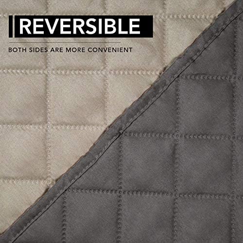 Easy-Going Reversible Couch Cover, Oversized Recliner, Darkgray/Beige - Image 5