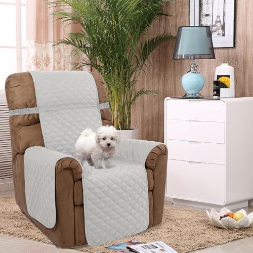 U-NICE HOME Reversible Recliner Chair Covers, Light Grey - Image 2