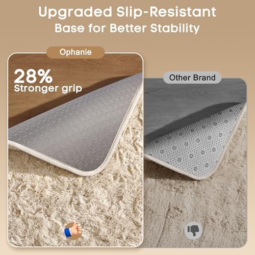 Ophanie Small Rug Washable Non Slip Throw Bedside Area Rugs, Fluffy Soft Beige Mini Bedroom Carpet, Affordable Door Entryway Indoor Inside Front Entrance Dog 2x3 Mat, Home Decor Aesthetic, Nursery - Image 4