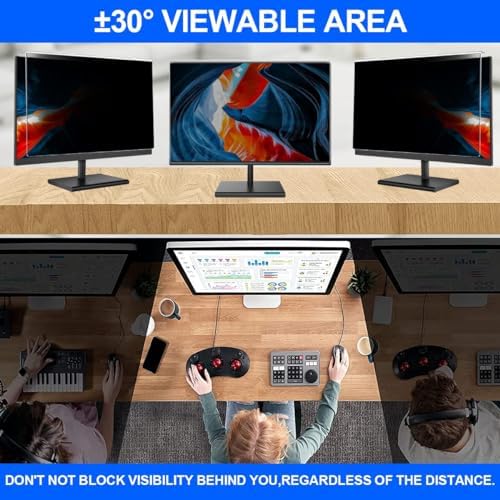 [2-Pack Computer Privacy Screen Filter 27" Hanging Privacy Screen Protector Compatible Widescreen Computer Monitor with Aspect Ratio 16:9,Anti-Glare Privacy Screen Protector (27" Diagonal) - Image 3