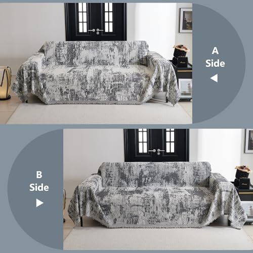MYSKY HOME Couch Cover for Sectional Sofa Set Abstract Geometric Furniture Sofa Cover Washable for Dog Cat Pet Couch Covers 3 Seat Sofa Chenille Couch Protector Multi-Use Couch Cover Blanket,71" X134" - Image 6