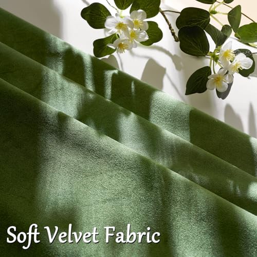 GIGIZAZA Olive Green Velvet Throw Pillow Covers 12x20 Pack of 2 - Image 5