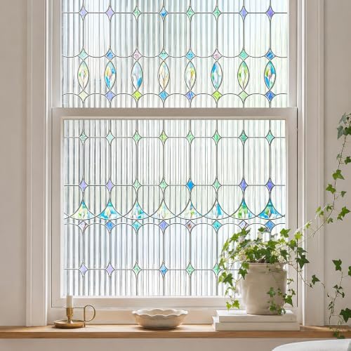 ADD.HERES Window Privacy Film, Stained Glass Window Film, 17.5" x 78.7" by ADDHERES