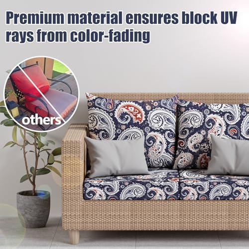 8Pcs Outdoor Cushion Covers, Stretch Patio Furniture Couch Chair Slipcovers - Image 3