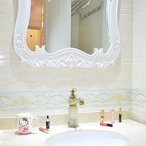 Creation Core 4.2x196.8 Waterproof Wallpaper Border 3D Pattern Wall Decor Removable Self Adhesive Kitchen Bathroom Tiles Sticker, Rose Green - Image 2