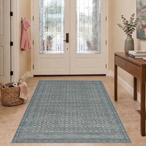 Rugxara 3x5 Entryway Rug,Blue Vintage Boho Bedroom Area Rug by Rugxara
