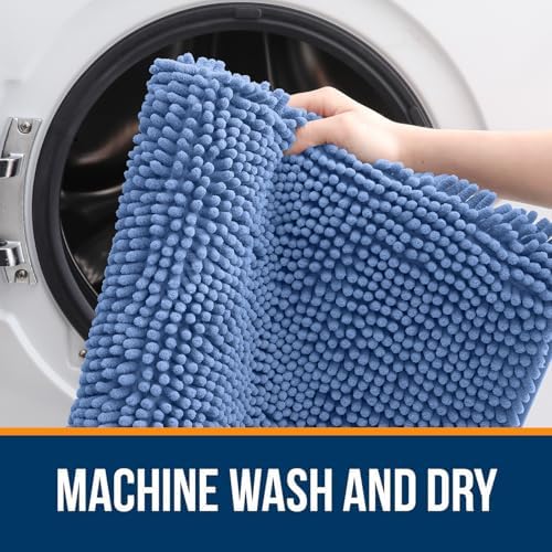 OLANLY Bathroom Runner Rugs 59x20, Extra Soft Absorbent Chenille Bath Rugs - Image 5