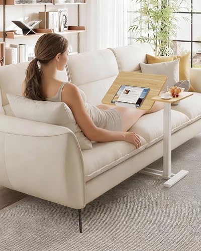 SANODESK 28''Overbed Table Gas Spring Lifting with Wheels&Tilting Desktop - Image 4