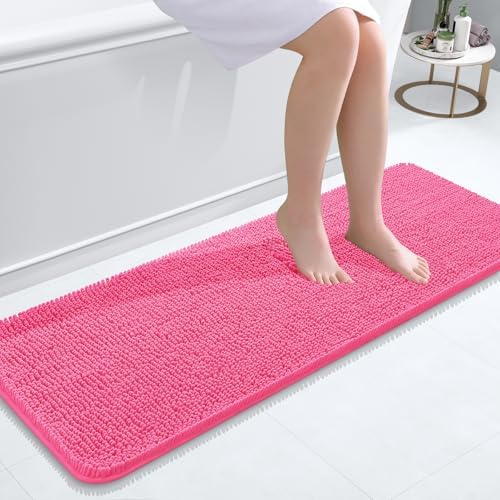 OLANLY Bathroom Runner Rugs 47x17, Extra Soft Absorbent Chenille Bath Rugs by OLANLY