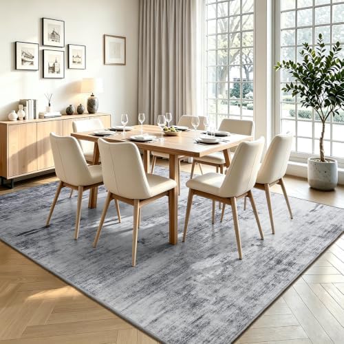 Toneed 4x6 Washable Non Slip Area Rugs for Bedroom Living Room, Grey - Image 3