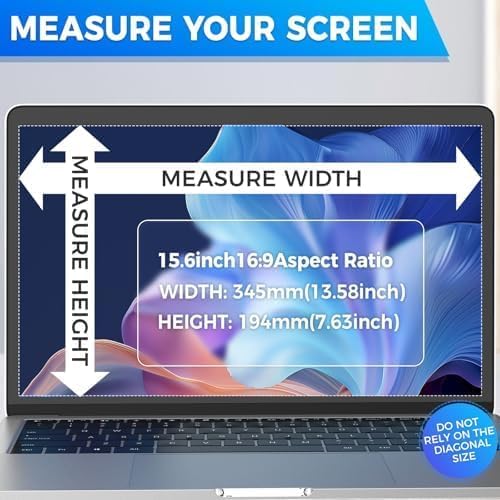 2Pack Magnetic Laptop Privacy Screen Filter 15.6 inch for 16:9 Widescreen Computer Monitor, Removable Anti Blue Light Privacy Shield, Anti-Glare Protector - Image 2