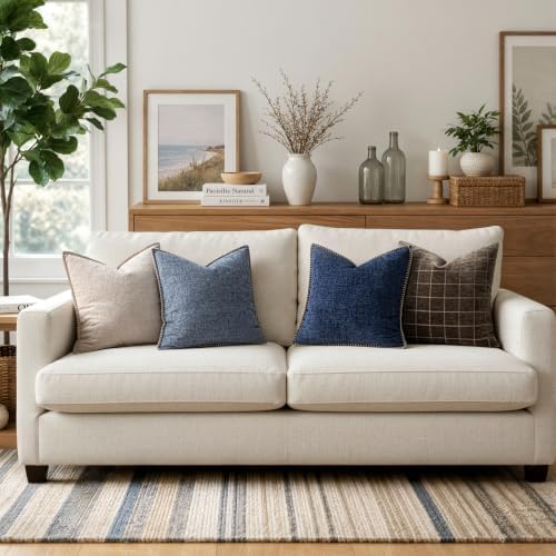 MIULEE Decorative Couch Throw Pillow Covers 18x18 Inch Navy 2 Pack - Image 5