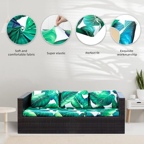 8 Pcs Outdoor Cushion Covers, Patio Sofa Cushion Covers Replacement - Image 4