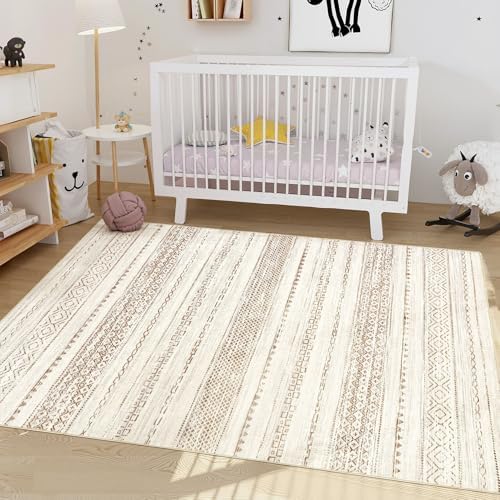 Nakagishi Boho 3x5 Area Rug Living Room Rugs Machine Washable Brown - Image 5