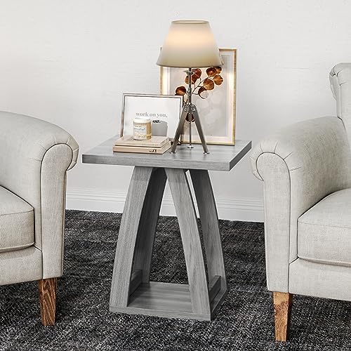 FROMJBEST End Tables Living Room, Side Table Beside Sofa, Grey End Table by FROMJBEST