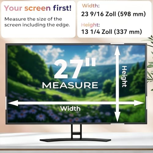[2 Pack] 27 Inch Computer Privacy Screen Filter for Monitor 16:9 Aspect Ratio, Eye Protection Anti Blue Light Privacy Shield and Anti-Glare Protector, 27inch Removable Anti-Scratch 27in Protector Film - Image 2