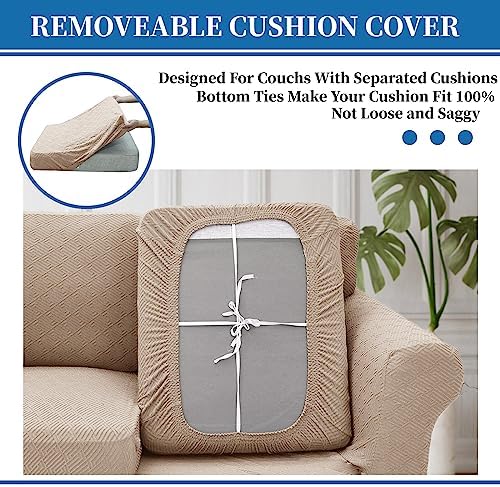 XINEAGE 3-Piece Stretch X-Large Sofa Cover, Washable Couch Covers for Dog - Image 6