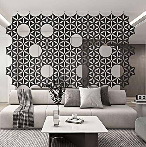 Felt Fiber Surface High Density Polyester Fiber Board 3D Flower Venus 14"x12" Hanging Room Divider Panel Cut Room Partition Home Decoratio(12 Pcs) (Dark Grey) by OSHIYINN-US
