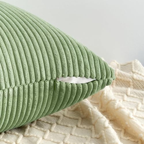 Topfinel Decorative Sage Green Throw Pillow Covers Cushion Cases, Set of 4 Soft Velvet Modern Double-Sided Designs Match for Home Decor, Pillow Inserts Not Included (18x18 inch) - Image 4