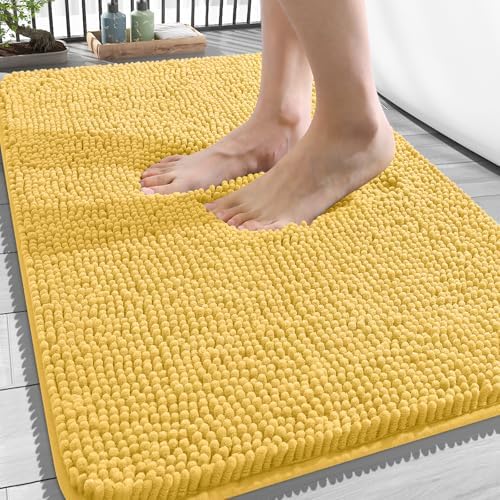 OLANLY Bathroom Rugs 34x21, Extra Soft Absorbent Chenille Bath Rugs by OLANLY