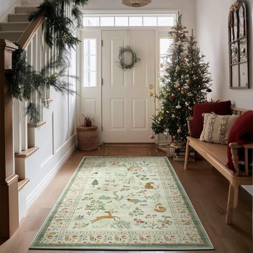 Washable Small Throw Rugs for Entryway: Door Mat Indoor Entrance 4x6 Area Rug Non Slip Low Pile Kitchen Rug for Front Door Indoor Entrance Entry Kids Room - Image 2
