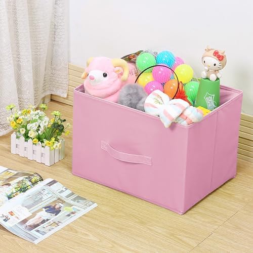 EBIGIC Collapsible fabric Storage bins,cube storage organizer 10.5 * 10.5 * 11 inch,For home and office Collapsible Closet Shelf Organizers, Drawer Organizers(Pink) - Image 5
