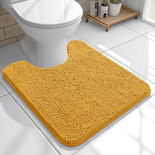 OLANLY Toilet Rugs U-Shaped 20x20, Soft Absorbent Chenille Contour Rugs by OLANLY