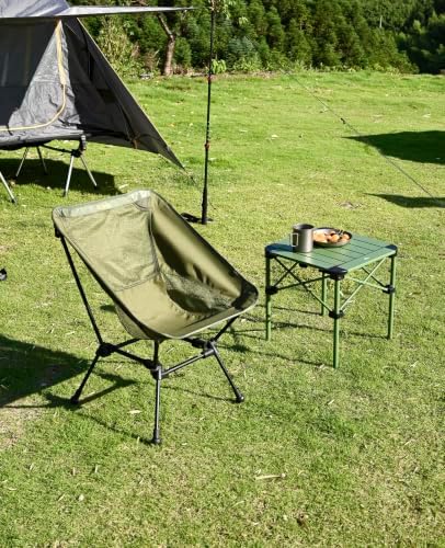 iClimb Lightweight Stable Alu. Folding Square Table Roll Up Top (Nature, S) - Image 5