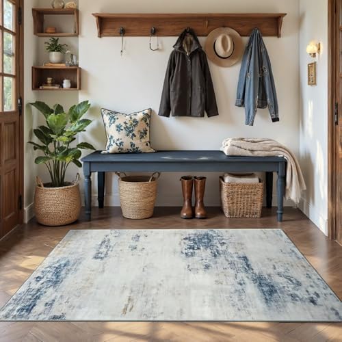 Toneed 3x5 Washable Non Slip Abstract Area Rugs for Bedroom Living Room - Image 3