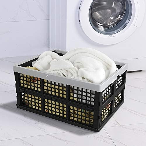 Kekow 30 L Black Plastic Collapsible Storage Basket, 3-Pack - Image 4