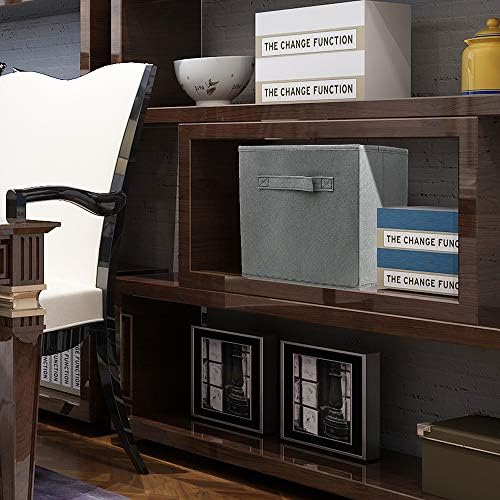 EBIGIC storage bins collapsible storage bins,cube storage organizer (Pack of 6) 9*7.5*7.5inch,For home and office Collapsible Closet Shelf Organizers, Drawer Organizers (Grey) - Image 5