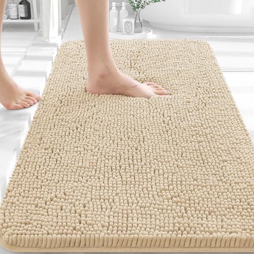 OLANLY Bathroom Rugs 32x20, Extra Soft Absorbent Chenille Bath Rugs by OLANLY
