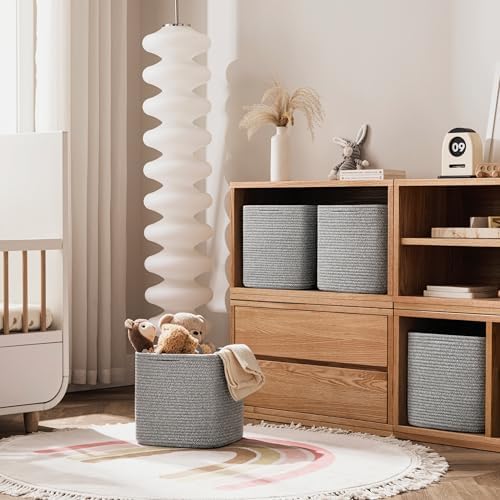 joybest 11inch Cube Storage Bins, Cotton Rope Woven Organizer Basket - Image 4