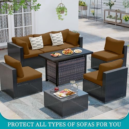 12 Pcs Outdoor Cushion Covers, Patio Sofa Cushion Covers Replacement - Image 5