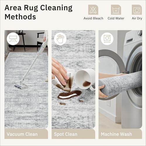 Soalmost Hallway Runner Rug 2'6"x10' Non-Slip Runners for Kitchen Grey - Image 6