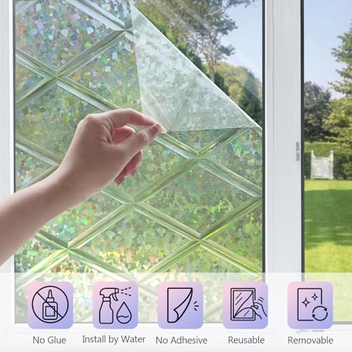 KESPEN Stained Glass Rainbow Window Privacy Film Static Cling, 23.6Inx6.5Ft - Image 5