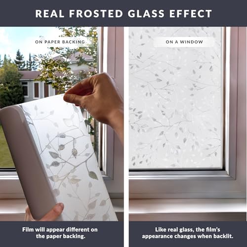 Canopy Window Privacy Film by Artscape - Decorative Privacy Frosted Glass Design, Static Cling, Day and Night Privacy, UV Protection, Easy to Apply and Removable, Made in USA - 24 x 36 Inch - Image 5