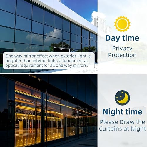 DUOFIRE One Way Privacy Window Film, Reflective Window Film, 23.6" x 118" - Image 4