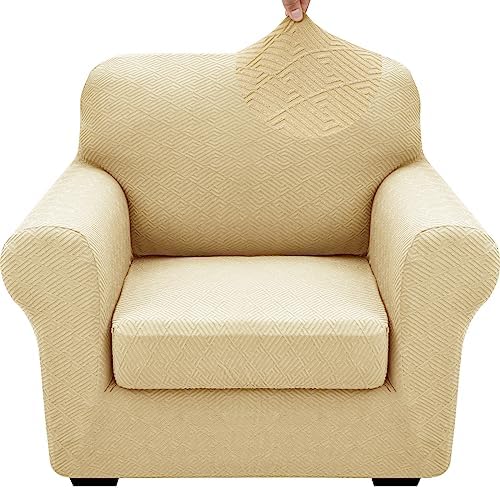 XINEAGE 2-Piece Stretch Armchair Sofa Cover, Washable Couch Covers for Dog by XINEAGE