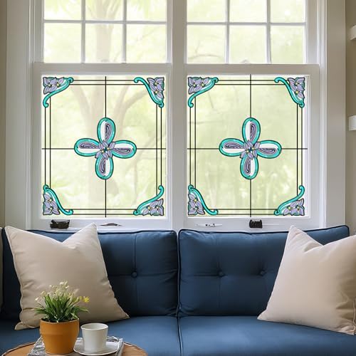 ADD.HERES Stained Glass Window Film, Window Film Decorative, 11.8" x 15.7" - Image 3