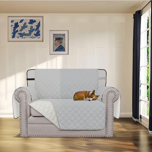 Easy-Going Reversible Couch Cover, Chair 30 in, Light Gray/Ivory - Image 2