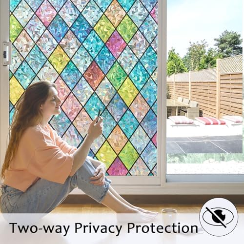 Stained Glass Window Privacy Film, Static Cling, 17.5" x 118.1" - Image 3